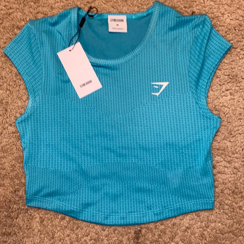 Gymshark Women's Crop Top Fresh Teal Apex Short Sleeve Top - New